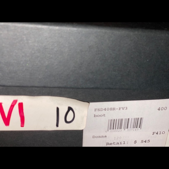 VERSACE Black Leather Booties w/ Logo Pin - Picture 9 of 9